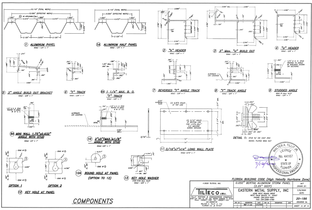 .050 Alum Panel Drawings