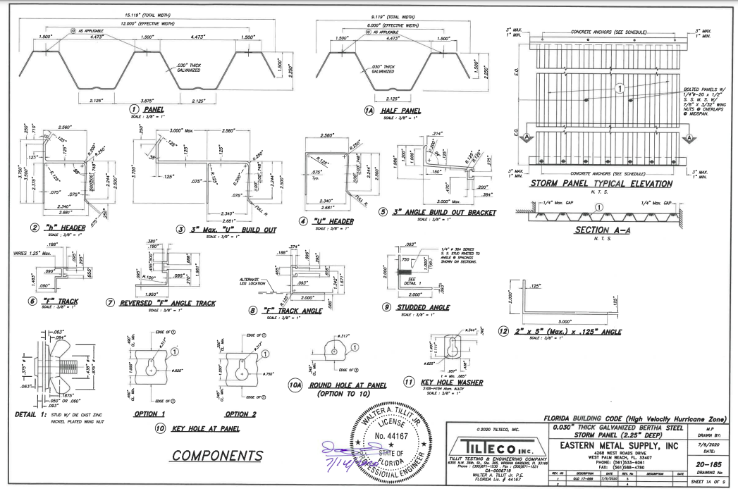 .030 Steel Panel Drawings